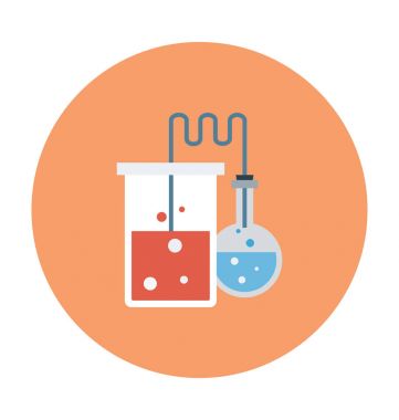 Deney düz vektör simgesi 