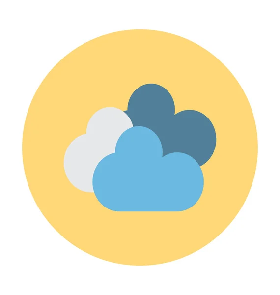 Wolken Vlakke Vector Pictogram — Stockvector