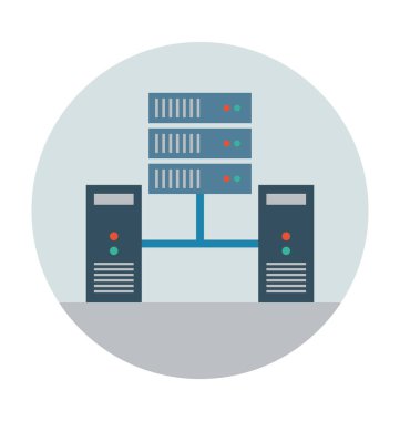 Sunucu Düz Vektör Simgesi 