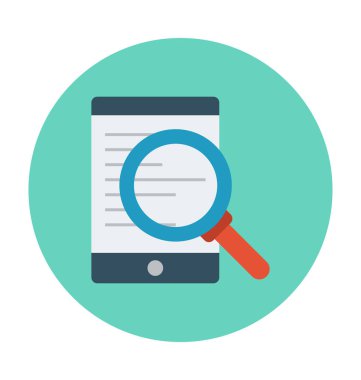 Büyüteç'i düz vektör simgesi ile hareket eden 