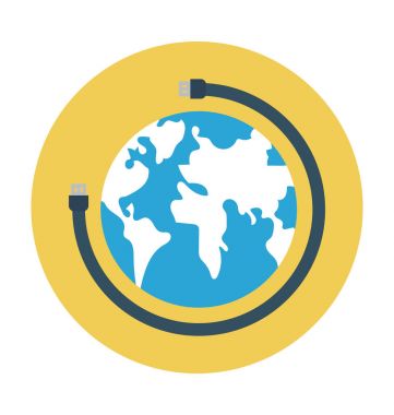 Internet düz vektör simgesi 