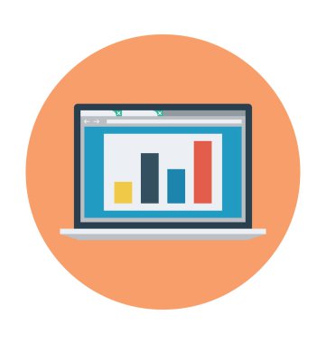 ekran grafik düz vektör simgesi 