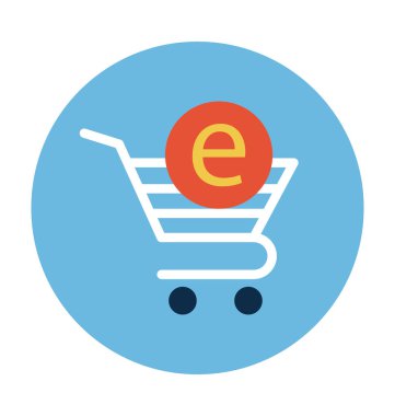E ticaret düz vektör simgesi 