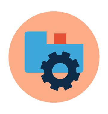 Vites düz vektör simgesi ile klasör 