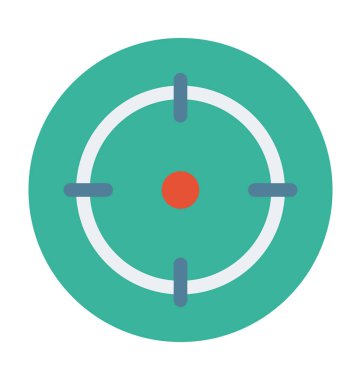 Hedef düz vektör simgesi 