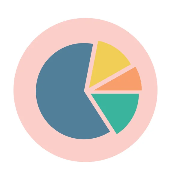 Pite Chart Lapos Vektor Ikon — Stock Vector