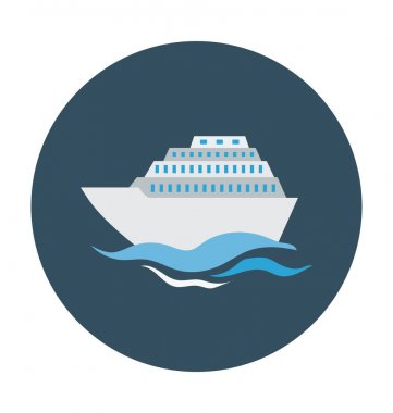 Tekne Düz Vektör Simgesi 