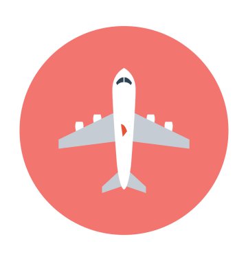 Uçağı düz vektör simgesi 