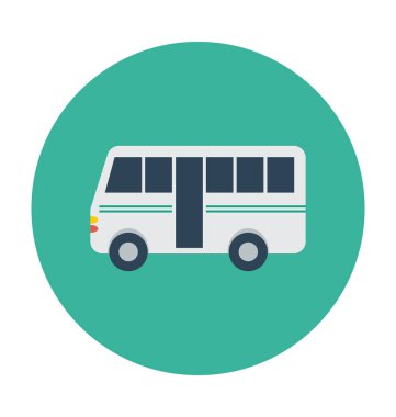 Otobüs Düz Vektör Simgesi 