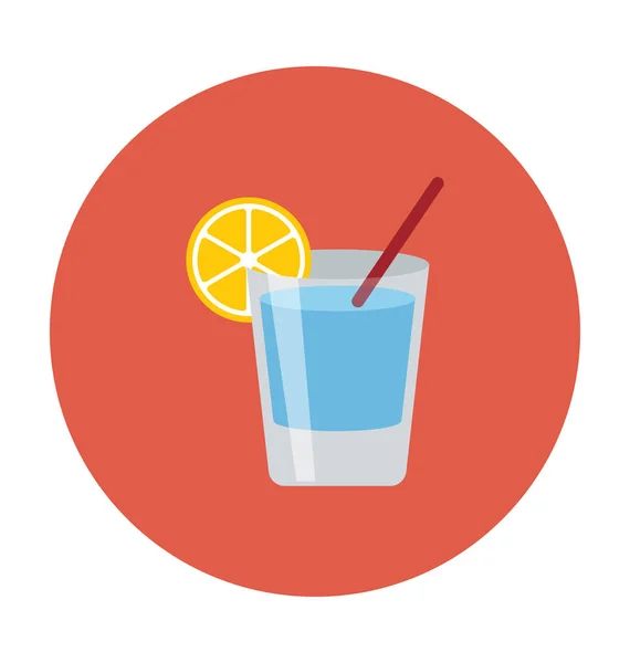 Cool Drink Flat Vector Icon — Stock Vector
