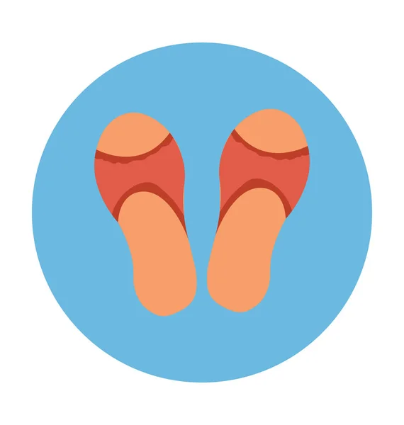 Paire Chaussons Flat Vector Icon — Image vectorielle