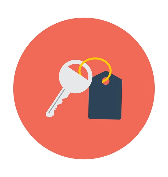 Door Key Flat Vector Icon — Stock Vector