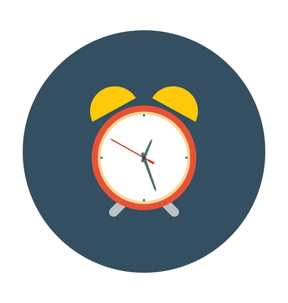 Relógio Alarme Flat Vector Icon —  Vetores de Stock