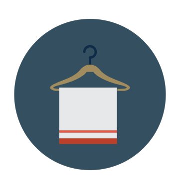 Askı havlu düz vektör simgesi 