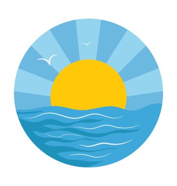 plaj düz vektör simgesi 