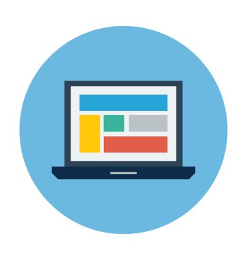 Laptop Düz Vektör Simgesi 