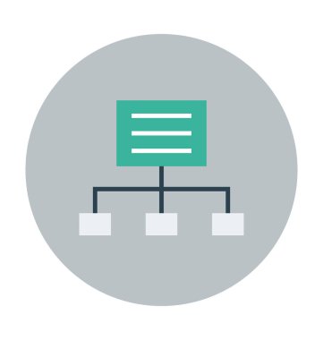 bağlı kuruluş pazarlama düz vektör simgesi 