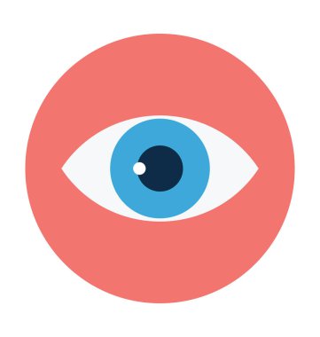 Göz Düz Vektör Simgesi 