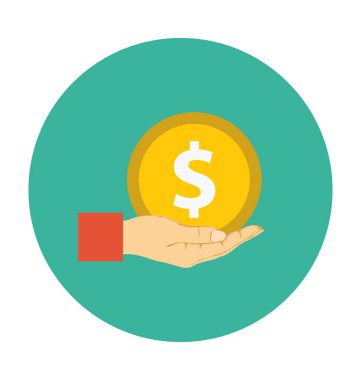 Dolar işareti düz vektör simgesi 