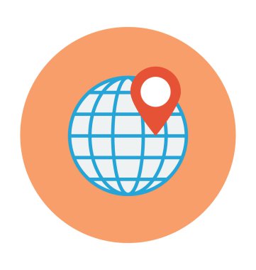 dünya düz vektör simgesi