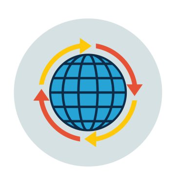 Küresel düz vektör simgesi