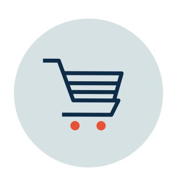 Sepeti düz vektör simgesi