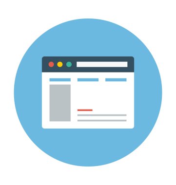 Internet düz vektör simgesi