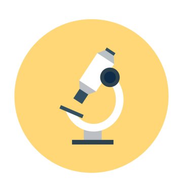 Laboratuvar mikroskop düz vektör simgesi 