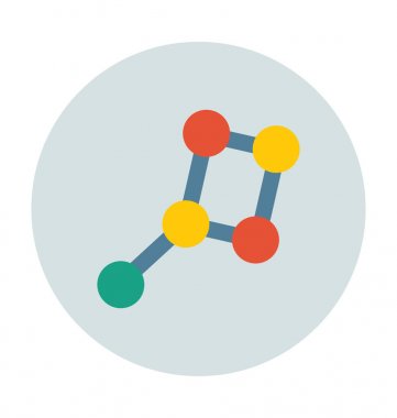 Atom düz vektör simgesi 