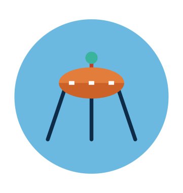 İlk uzay gemisi düz vektör simgesi 