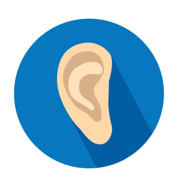 Kulak düz vektör simgesi 