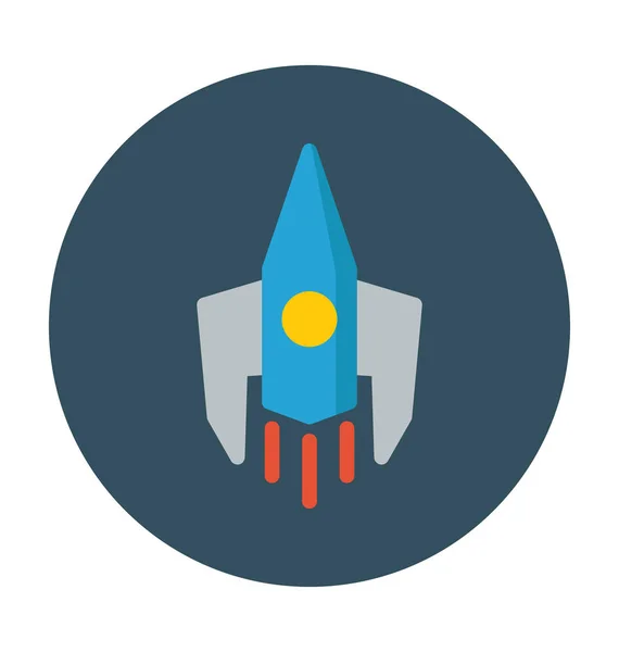 Rocket Flat Vector Icon — Stock Vector