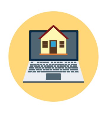 Online inşaat düz vektör simgesi 