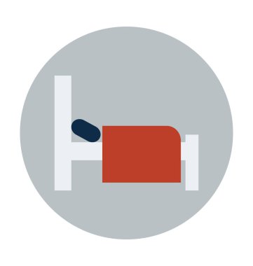 Yatak odası düz vektör simgesi 