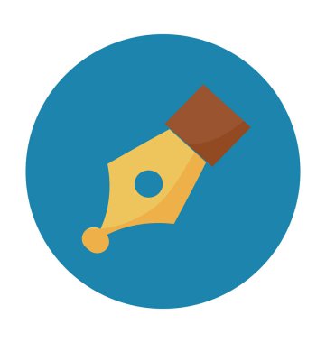 kalem düz vektör simgesi 