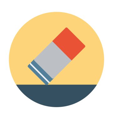 Silgi düz vektör simgesi 