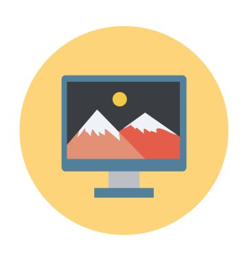 LCD düz vektör simgesi 