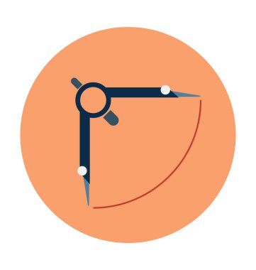 Pusula aracı düz vektör simgesi 