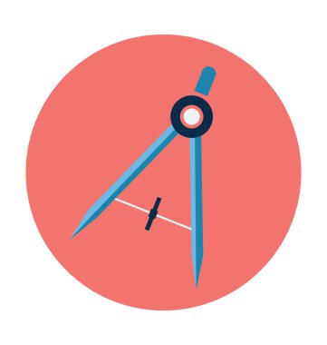 pusula düz vektör simgesi 