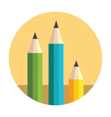 Kalem düz vektör simgesi 