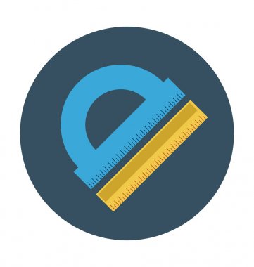 üçgen ve cetvel düz vektör simgesi 