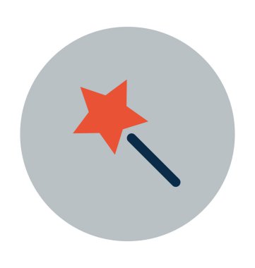 yıldız sopa düz vektör simgesi 