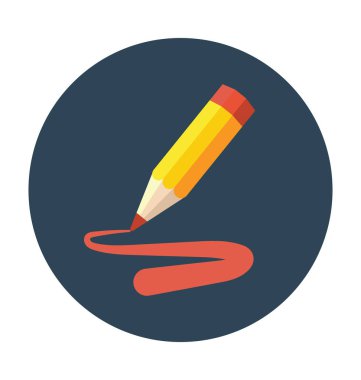 Kalem rengi düz vektör simgesi 