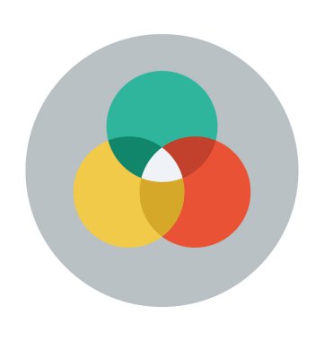 Daire düz vektör simgesi 