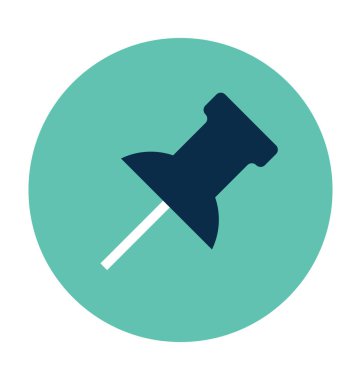 klip PIN düz vektör simgesi 