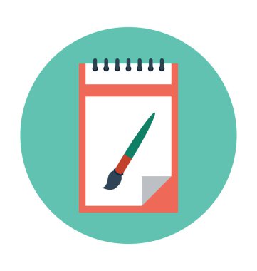 yazı defteri düz vektör simgesi 