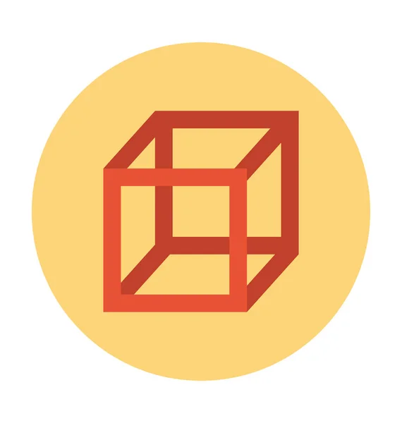 Cubo Plano Vector Icono — Archivo Imágenes Vectoriales