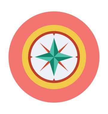 pusula düz vektör simgesi 