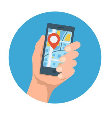 Harita düz vektör simgesi 