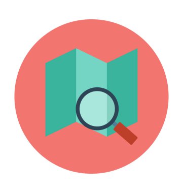 Harita düz vektör simgesi 